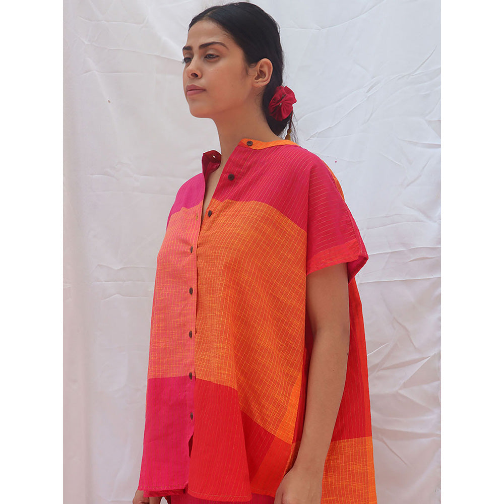 Chidiyaa Rainbow Cafe Kaleidoscope Handwoven Cotton Shirt