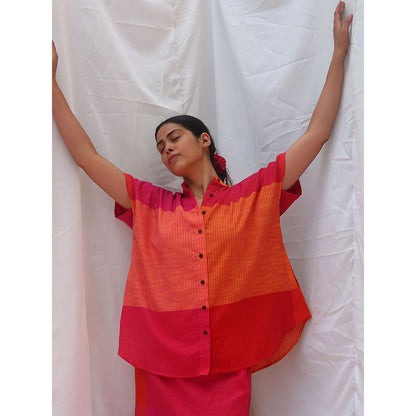 Chidiyaa Rainbow Cafe Kaleidoscope Handwoven Cotton Shirt