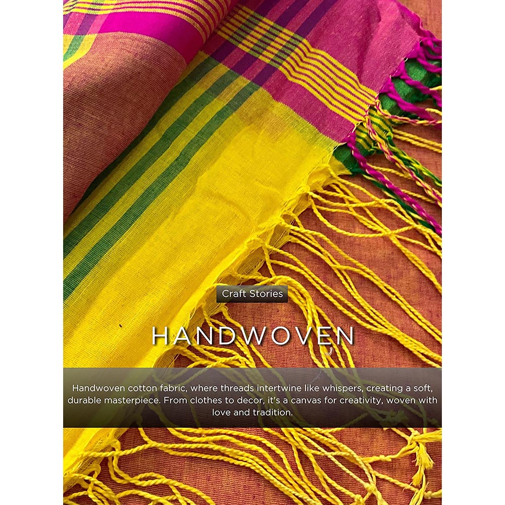 Chidiyaa Lorelei Handwoven Cotton Saree with Unstitched Blouse