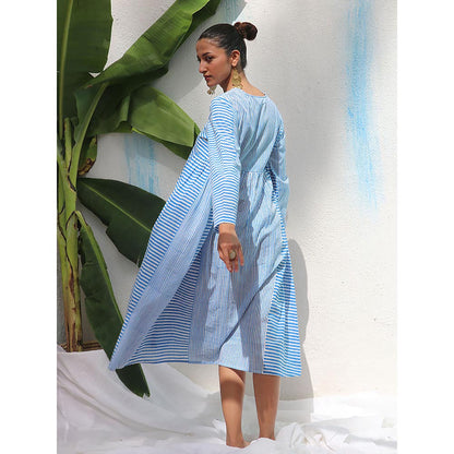 Chidiyaa Walk In the Clouds Amaris Handprinted Cotton Dress