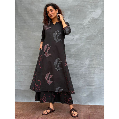 Chidiyaa Soil Dewlit Glow Block Printed Cotton Kurta