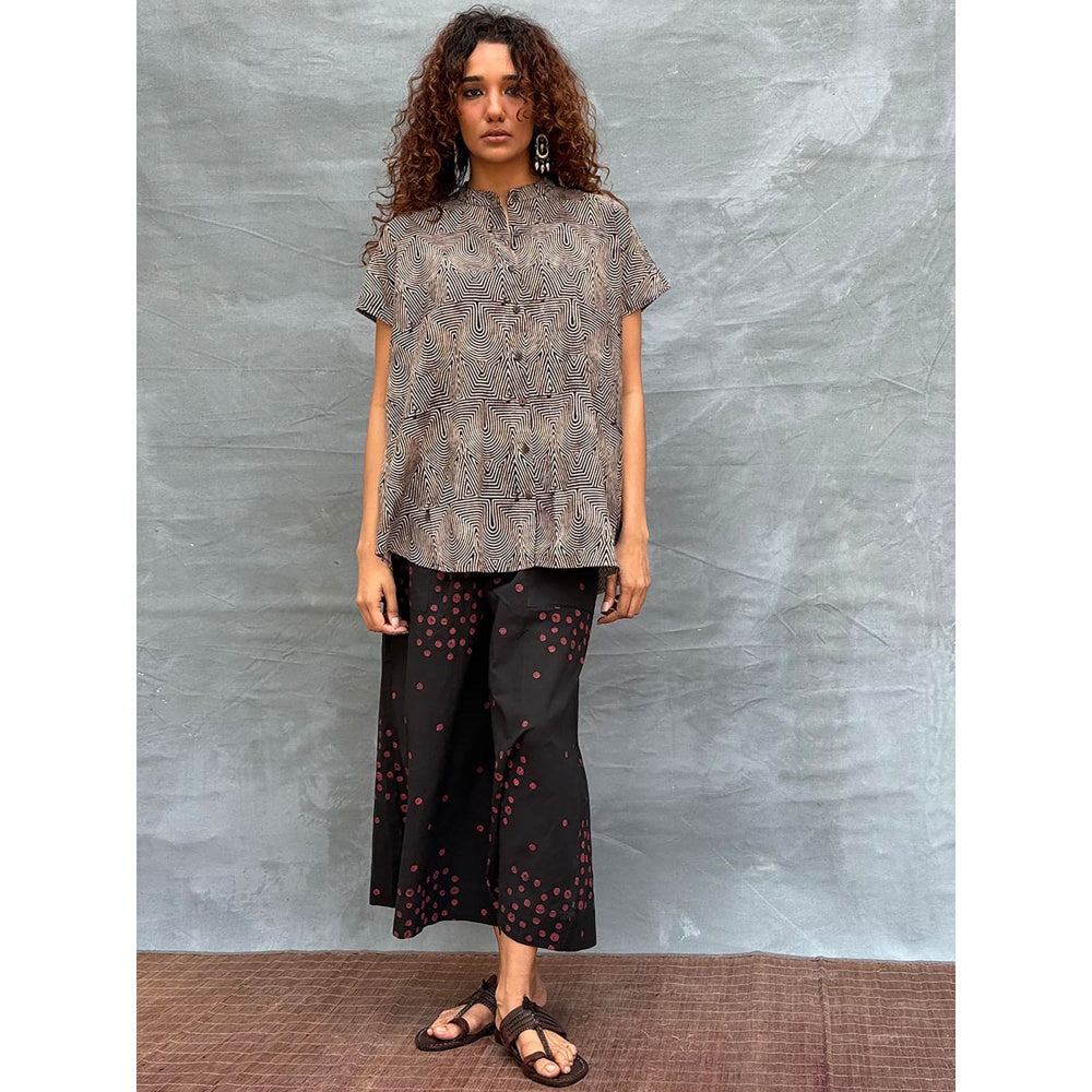 Chidiyaa Soil Amber Horizon Printed Cotton Shirt