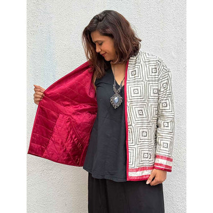Chidiyaa Multi-Colour Sardi Ki Dhoop Heart Made Mashru Silk Reversible Jacket