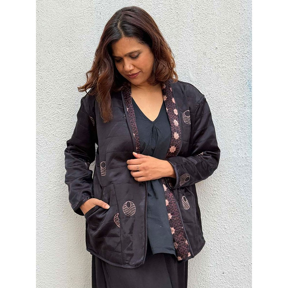 Chidiyaa Multi-Colour Sardi Ki Dhoop Moonchild Mashru Silk Reversible Jacket