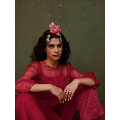 Chokhi Chorri Pink Fitoor Kurta (Set of 3)