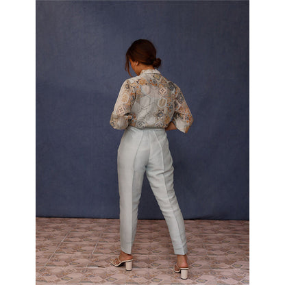 Chokhi Chorri Blue Arzu Shirt & Pant Co-ord (Set of 3)