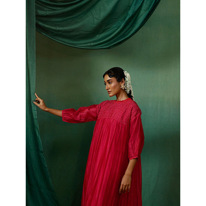 Chokhi Chorri Pink Kurta With Slip And Pant (Set of 3)
