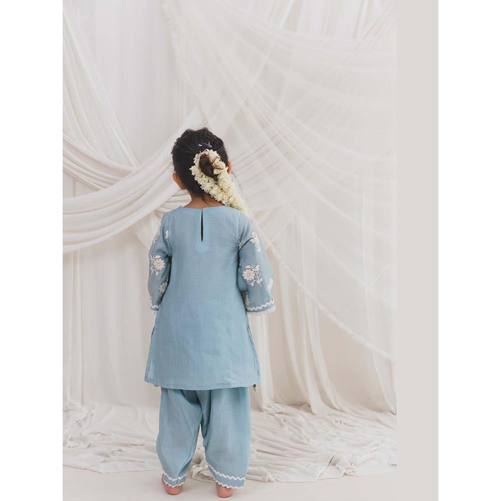 Chotibuti Embroidered Blue Kurta with Pant