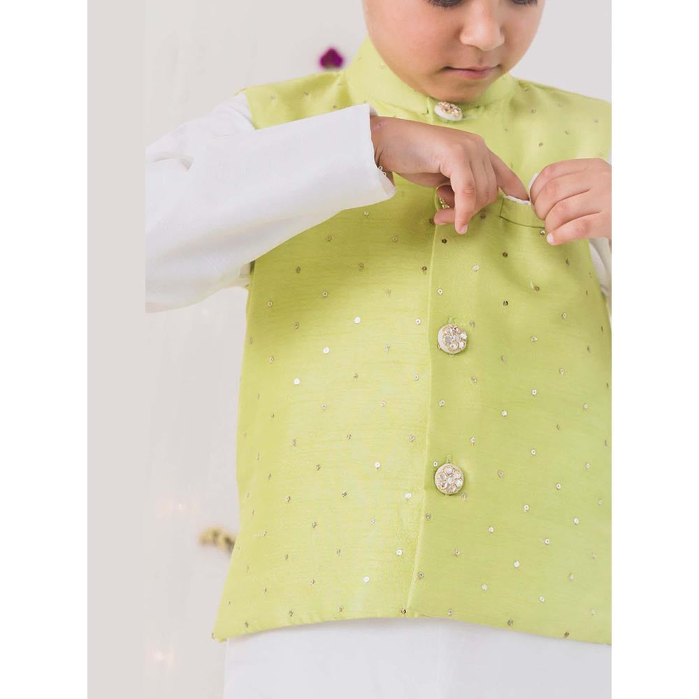 Chotibuti Sequin Green Kurta with Pant and Jacket