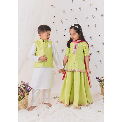 Chotibuti Sequin Green Kurta with Pant and Jacket