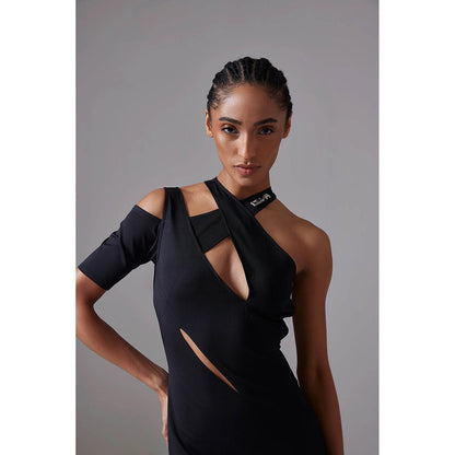 CILVR Black Stellar Cut Out Jersey Dress