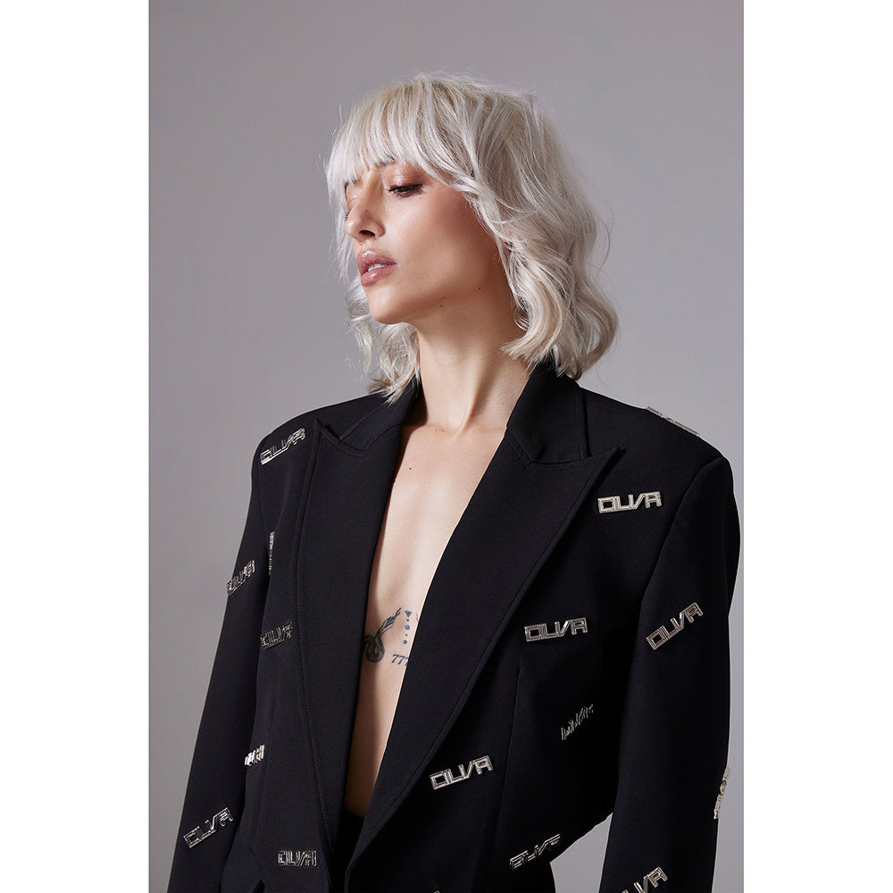 CILVR Insignia Cropped Blazer Black