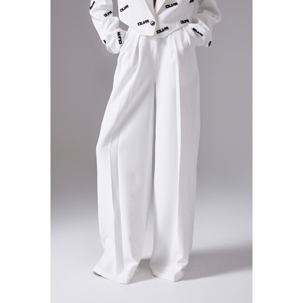 CILVR Women's White High Waisted Tailored Pant