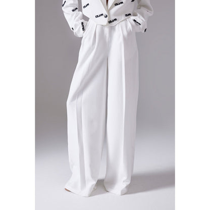 CILVR Women's White High Waisted Tailored Pant