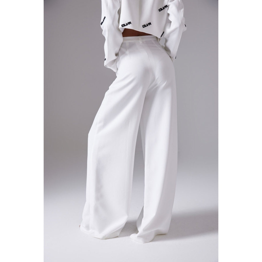 CILVR Women's White High Waisted Tailored Pant