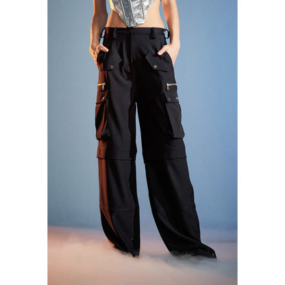 CILVR Women's Black Cargo Pant