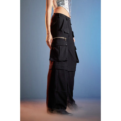 CILVR Women's Black Cargo Pant