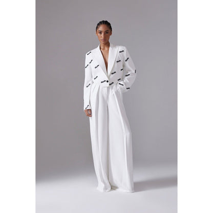 CILVR Women's White Insignia Blazer with Pant (Set of 2)