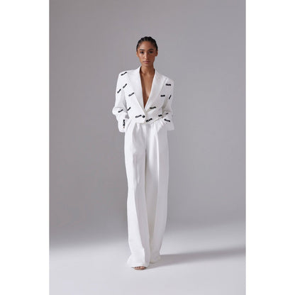 CILVR Women's White Insignia Blazer with Pant (Set of 2)