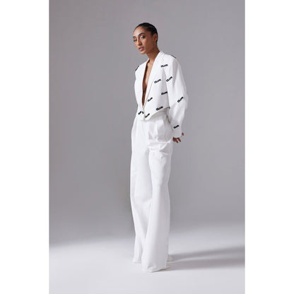 CILVR Women's White Insignia Blazer with Pant (Set of 2)
