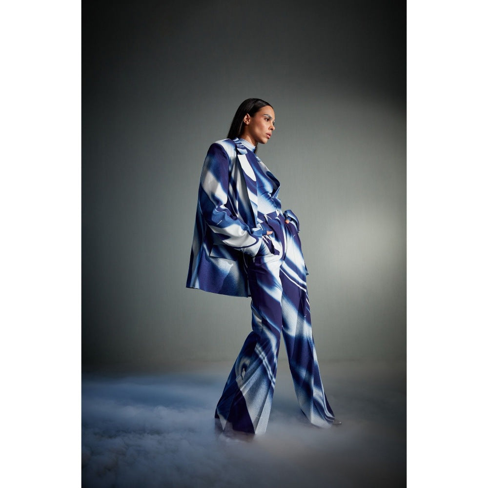 CILVR Women's Blue Sublimation Print Co-Ord (Set of 2)