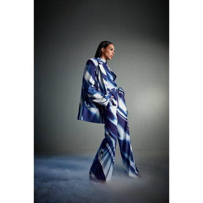 CILVR Women's Blue Sublimation Print Co-Ord (Set of 2)