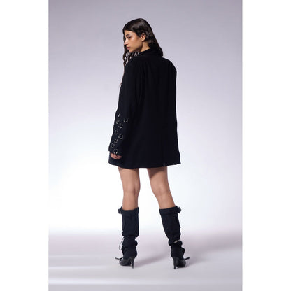 CILVR Black Septum Full Sleeve Blazer