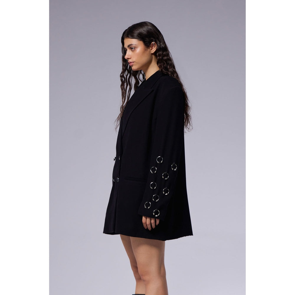 CILVR Black Septum Full Sleeve Blazer