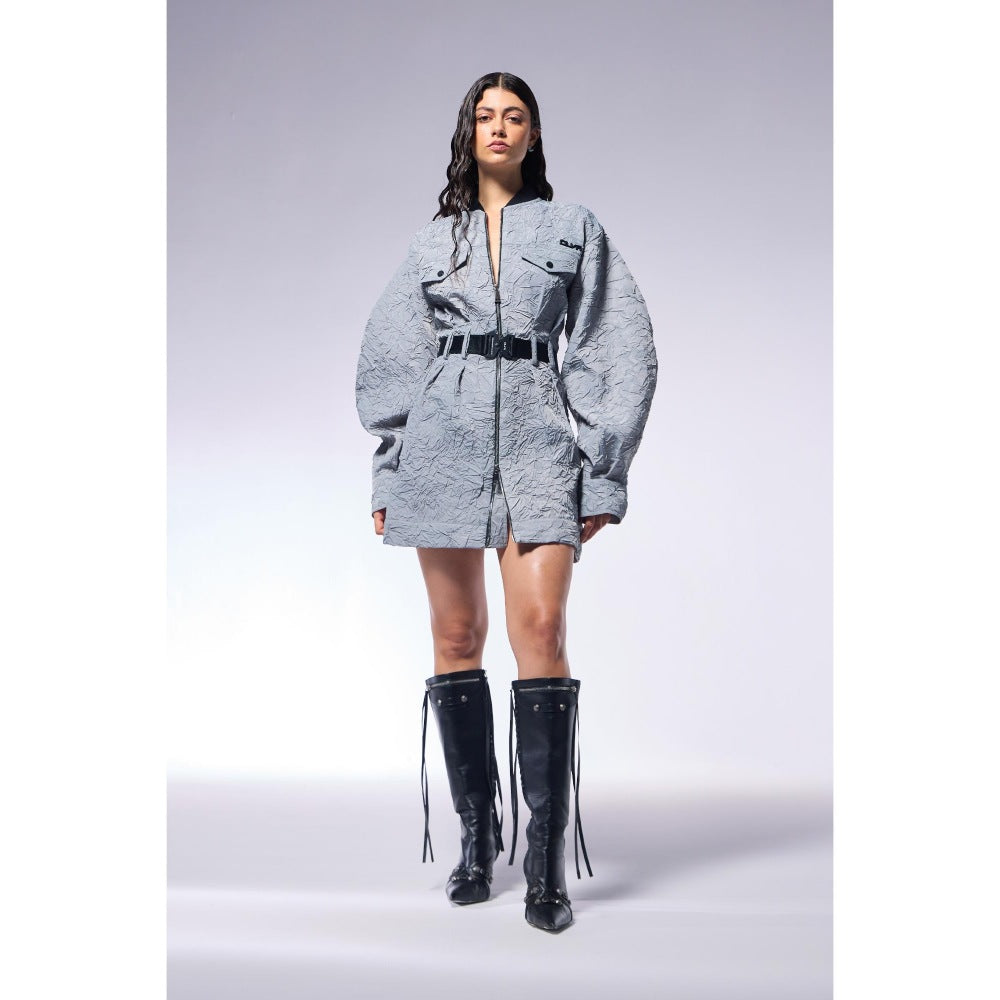 CILVR Slate Grey Trucker Dress with Belt (Set of 2)