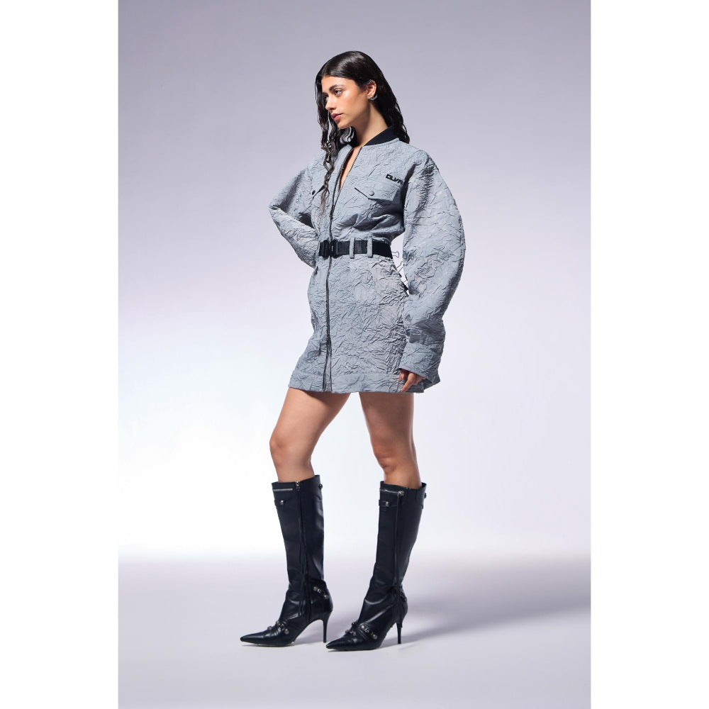 CILVR Slate Grey Trucker Dress with Belt (Set of 2)
