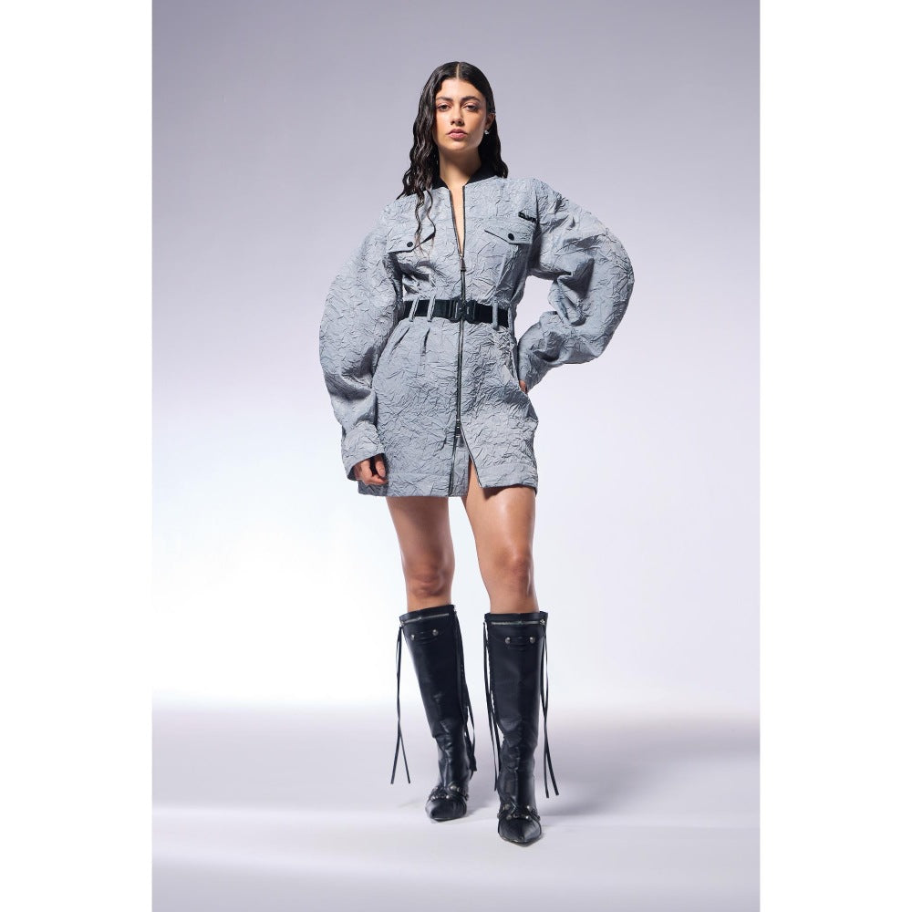 CILVR Slate Grey Trucker Dress with Belt (Set of 2)