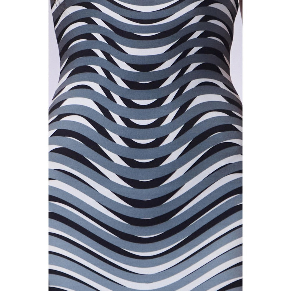 CILVR Optic Grey Mini Trompe O'Neil Print Dress