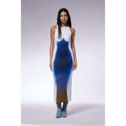 CILVR Gradient Trompe O'Neil Colorblock Maxi Dress