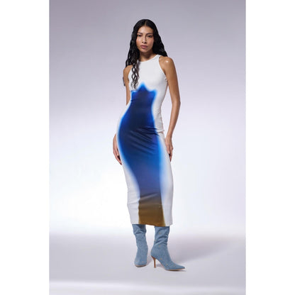 CILVR Gradient Trompe O'Neil Colorblock Maxi Dress