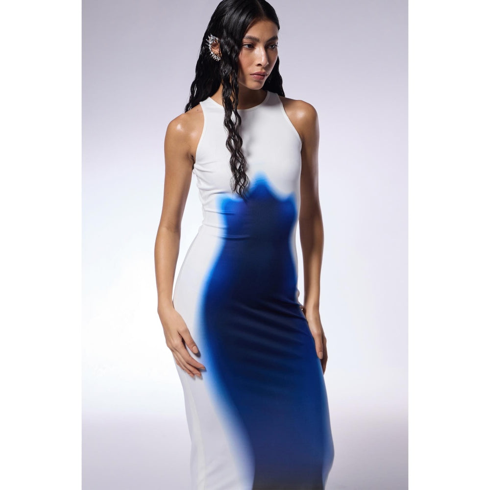CILVR Gradient Trompe O'Neil Colorblock Maxi Dress