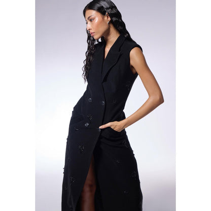 CILVR Black Embellished Dress