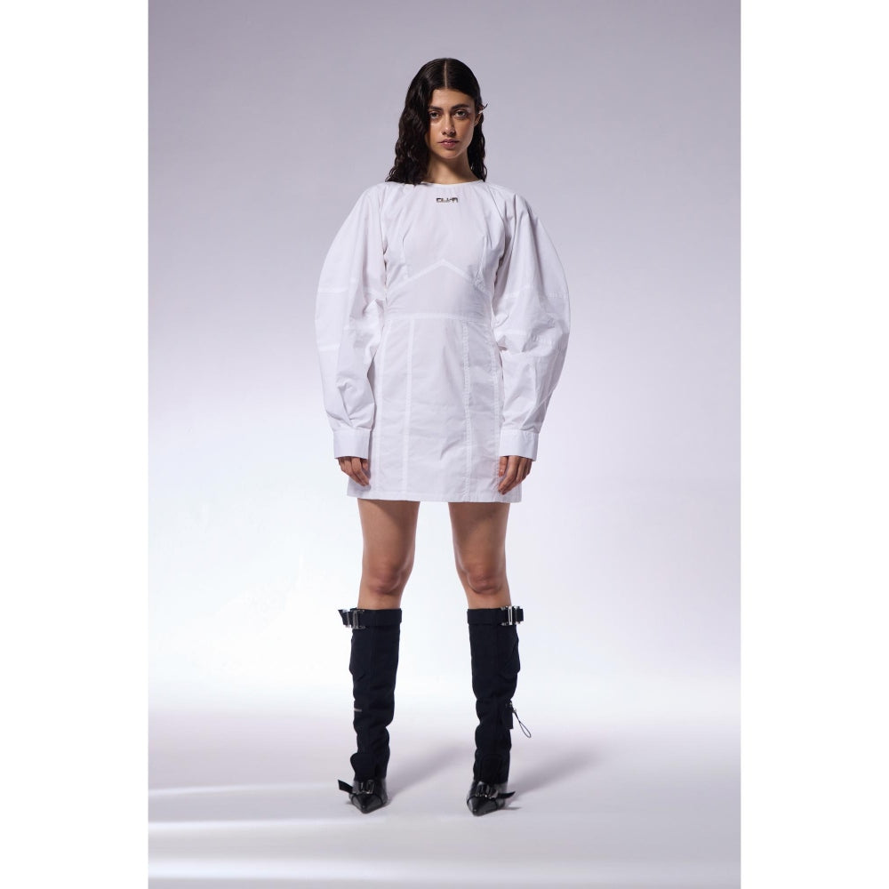 CILVR White Poplin Shirt Dress