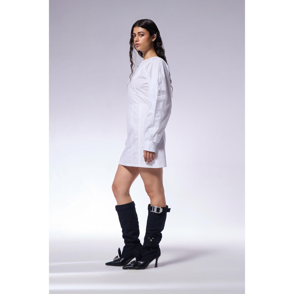 CILVR White Poplin Shirt Dress