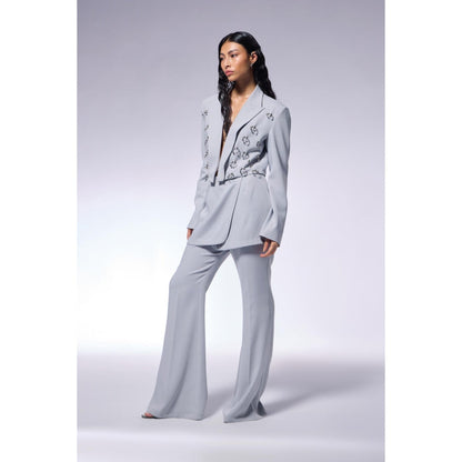 CILVR Ash Grey Septum Blazer and Pant (Set of 2)