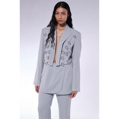 CILVR Ash Grey Septum Blazer and Pant (Set of 2)
