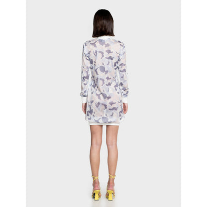 CILVR Mauve Camo Mesh Mini Dress
