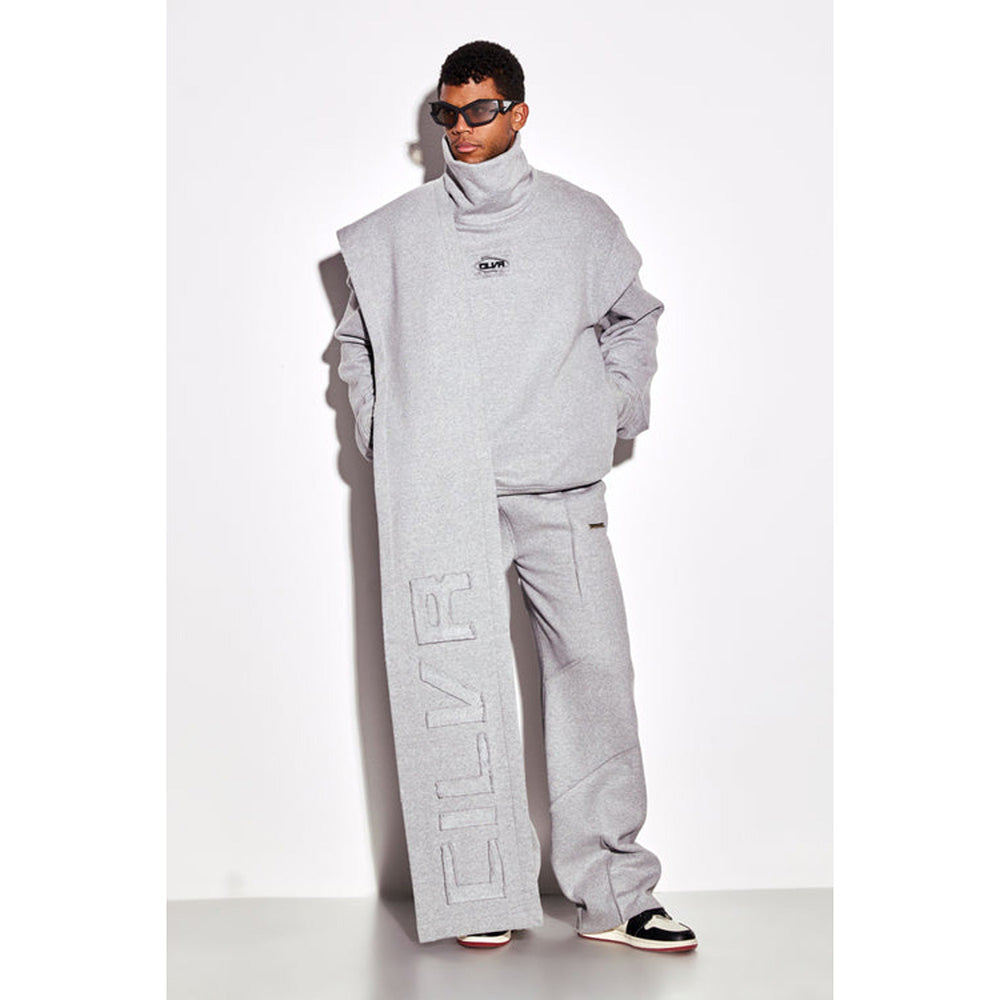 CILVR Men Pale Smoke Turtleneck Sweatshirt
