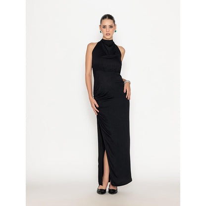 Contemponari Black Mustang Solid Gown