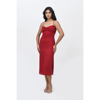 Contemponari Red Cherry On Top Midi Dress