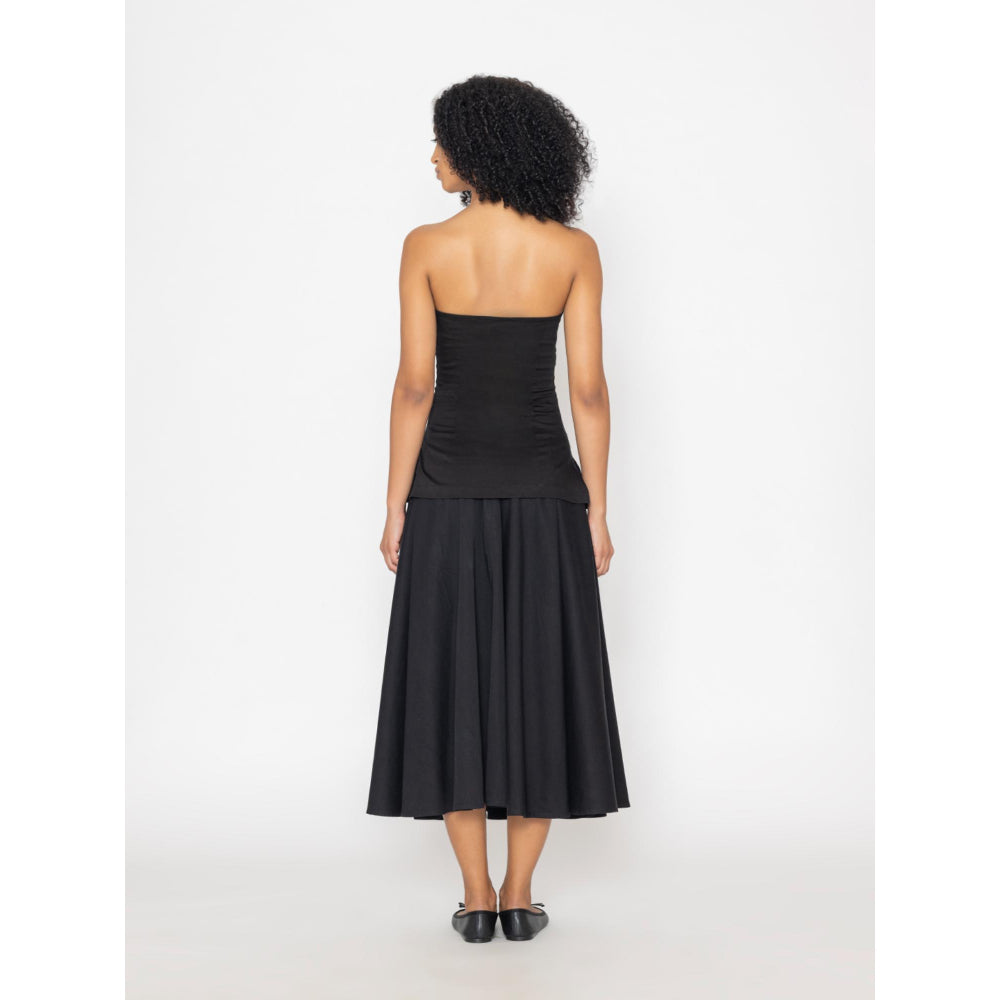 Contemponari Black Deep Currents Skirt Set