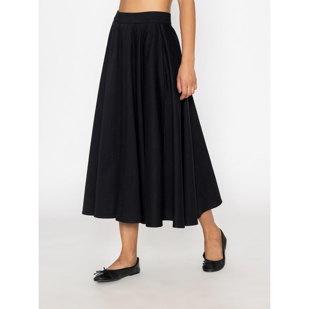 Contemponari Black Deep Currents Skirt Set