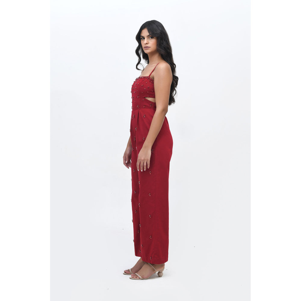 Contemponari Queen Of Hearts Embellished Jumpsuit