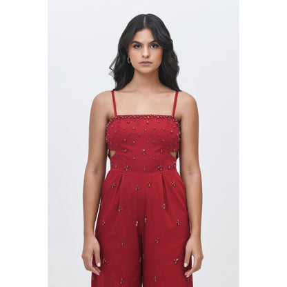 Contemponari Queen Of Hearts Embellished Jumpsuit