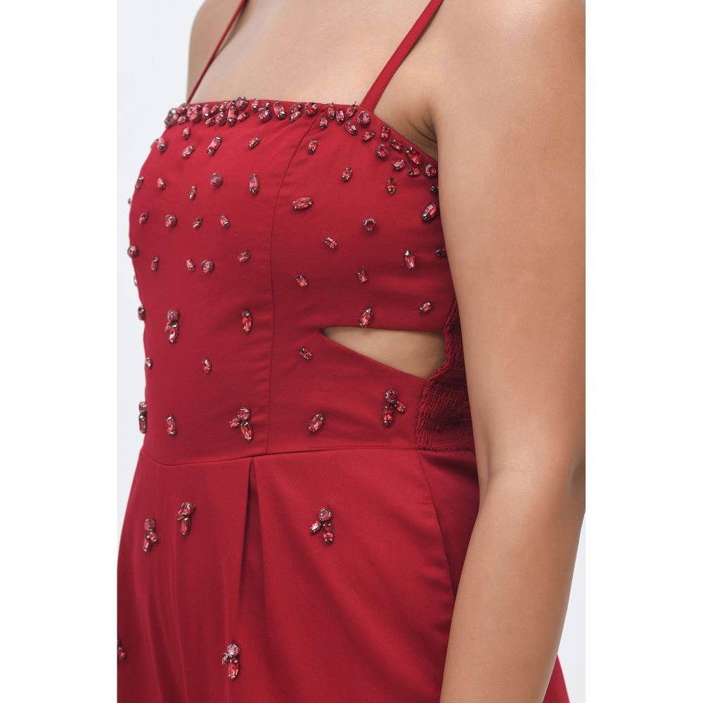 Contemponari Queen Of Hearts Embellished Jumpsuit