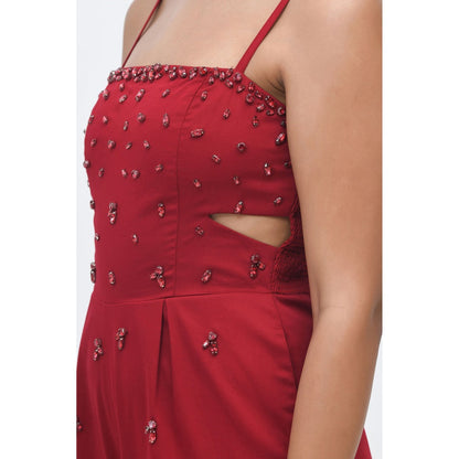 Contemponari Queen Of Hearts Embellished Jumpsuit